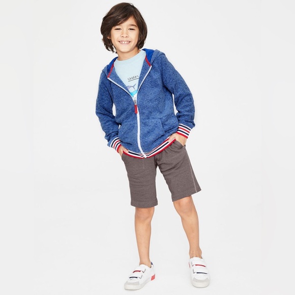 Mini Boden Kids Toweling Blue Zip Up‎ Hoodie Size 9-10 Years - Picture 1 of 12